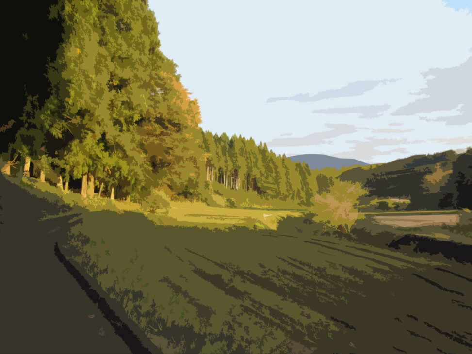 フリー素材背景 農道 明 暗 一城ひとまの イラスト屋 フリー素材背景 農道 明 暗 一城ひとまの イラスト屋