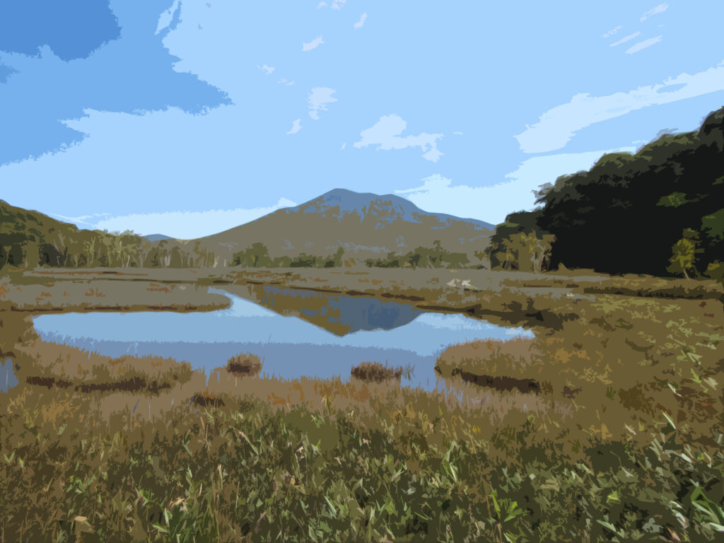 フリー素材背景 湿原 尾瀬ヶ原 一城ひとまの イラスト屋